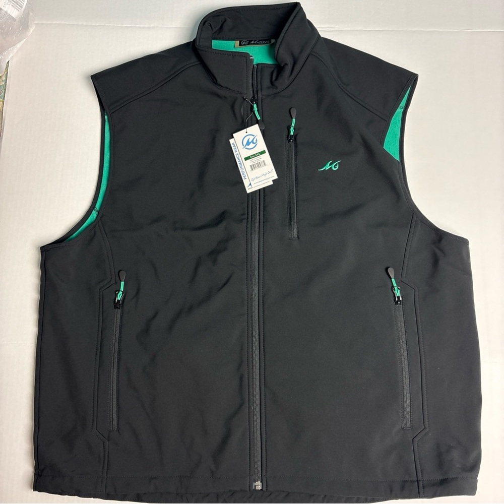 Mojo Sportswear Men 2XL Vest New Tags Black Octopus Ink Teal Liner M-VST9250